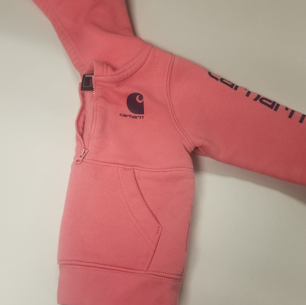 Toddler- Carhartt Coral Pink Zip-Up Hoodie